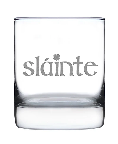 Bevvee Slainte Irish Cheers Whiskey Rocks Glass
