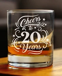 Bevvee Cheers to 20 Years Whiskey Rocks Glass