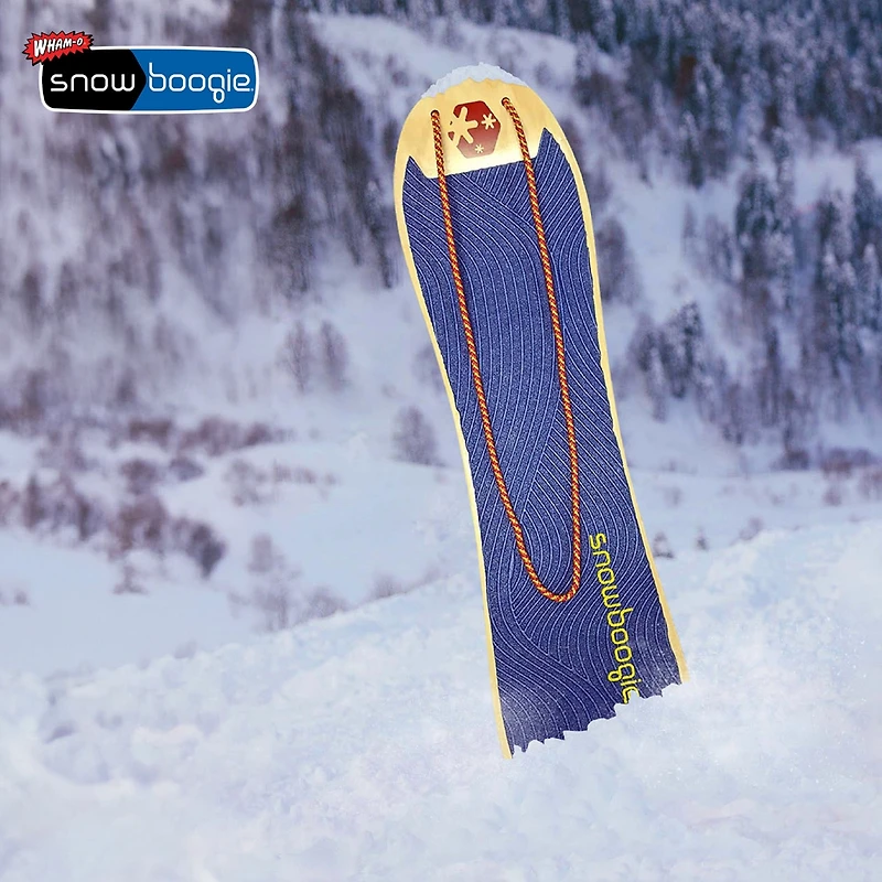 42" Wooden Kids Snowboard, Single Rider Woody Snowboard with Heavy-Duty Tow Leash, Blue
