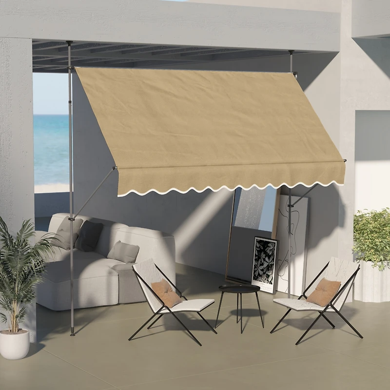 Outsunny 10' x 4' Retractable Awning, Non-Screw,