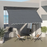Outsunny 11.5' x 4' Retractable Awning, Non-Screw, Dark