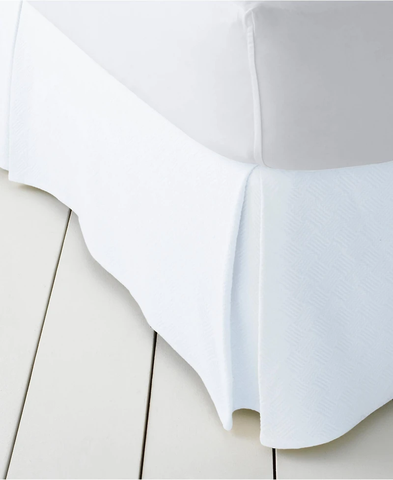 Lands' End Basketweave Cotton Matelasse Bedskirt