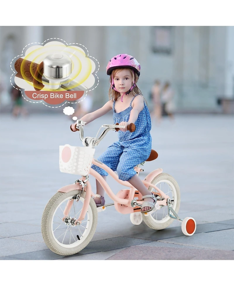 Hongge 12/14/16/18 Inch Kids Bike with Training Wheels for Boys Girls Ages 3-8 Years