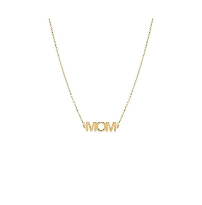 Solid Mom Nameplate Necklace 14K