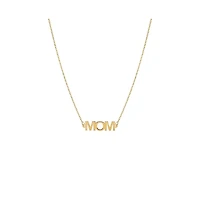 Solid Mom Nameplate Necklace 14K