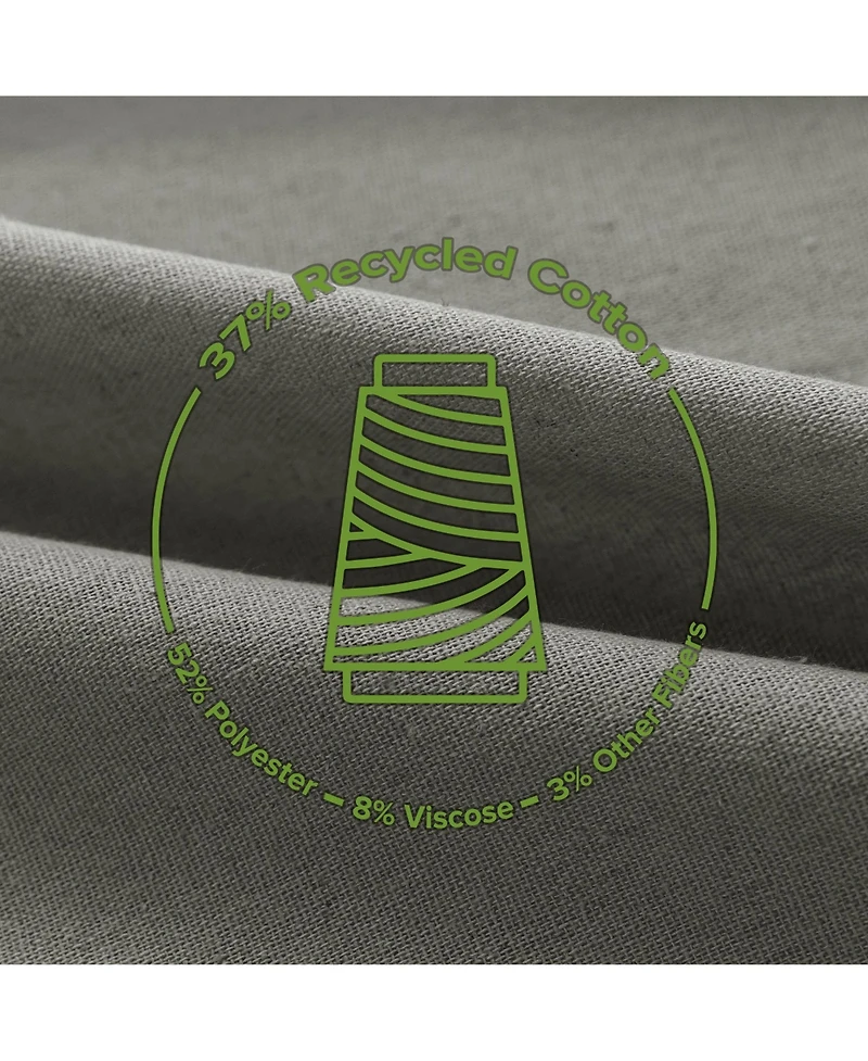 Awesome Home Recycled Cotton Blend Ruffle Tie Top Curtains Pair, Bleached Mauve, 52"×84"