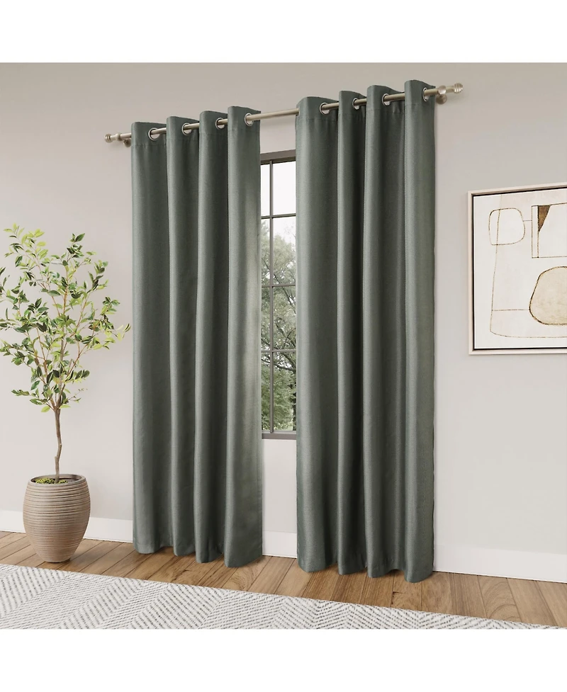 Textured Blackout Grommet Curtains Pair(2 panels
