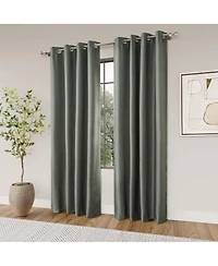 Textured Blackout Grommet Curtains Pair(2 panels
