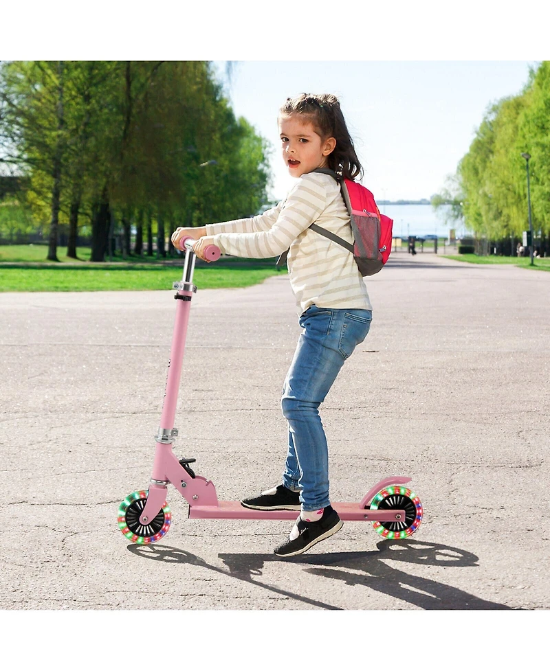 Hongge Folding Kick Scooter with 3 Adjustable Heights for Kids