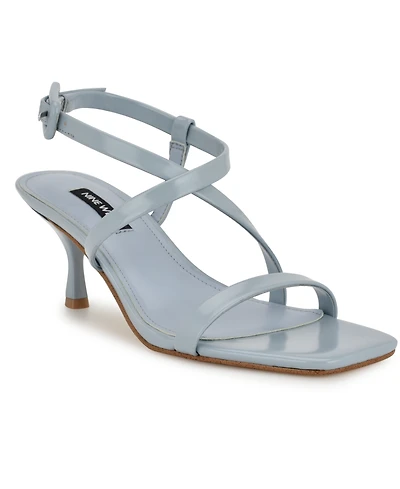 Nine West Women's Hanni Strappy Square Toe Kitten Heel Sandals
