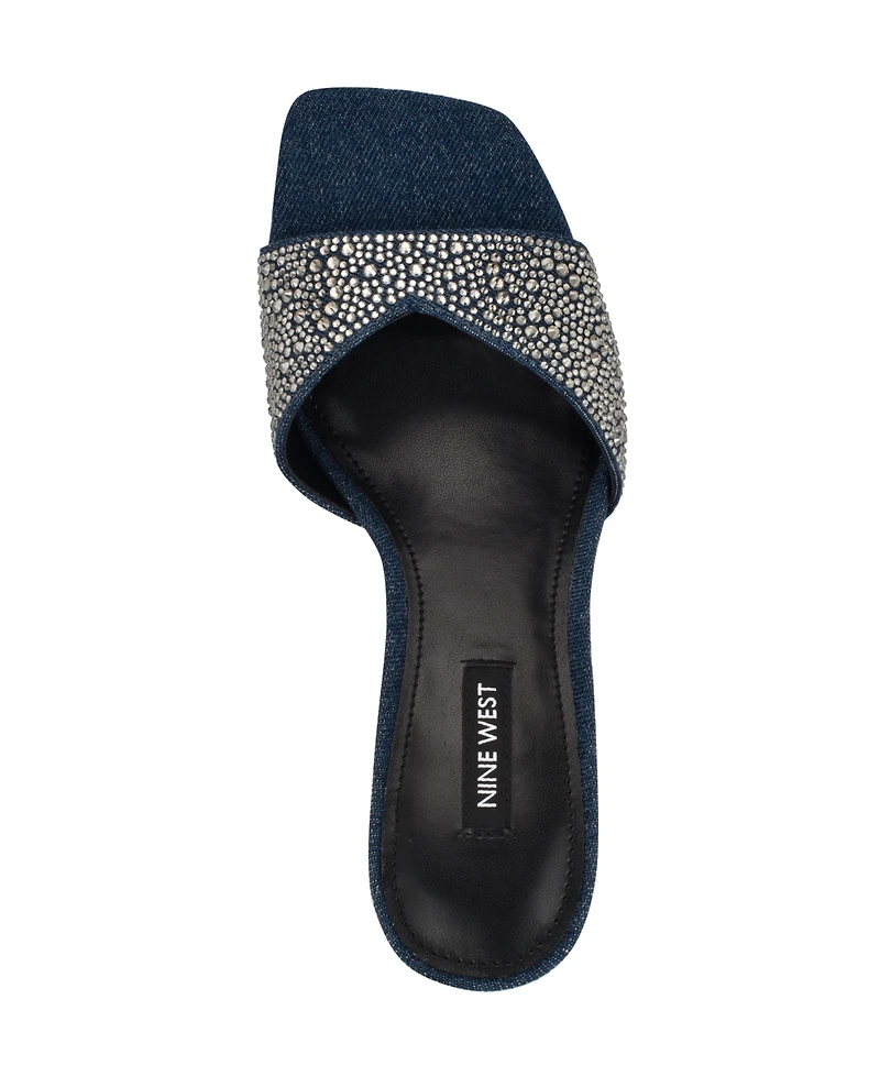 Nine West Women's Rokke Slip-On Tapered Heel Sandals