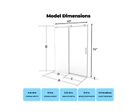 gaomon Shower Door, 56-60" W × 76" H Frameless Sliding Shower Door,Waterproof Glass Shower Door with Stainless Steel Handle and Seal Strip, 5/16"