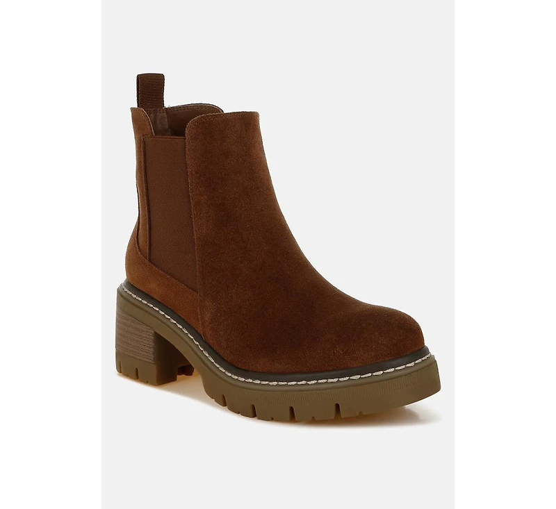 Vostok Suede Chunky Chelsea Boots Women