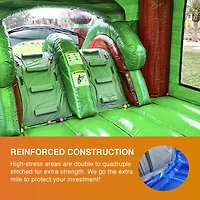 JumpOrange Midnight Commercial Grade Bounce House Water Slide Combo with Pool for Kids and Adults (with Blower), Basketball Hoop, Wet Dry Use, Outdoor