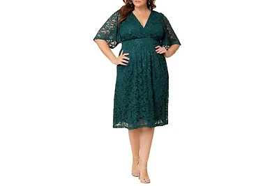 Kiyonna Plus Starry Sequin Lace Cocktail Dress