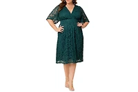 Kiyonna Plus Starry Sequin Lace Cocktail Dress