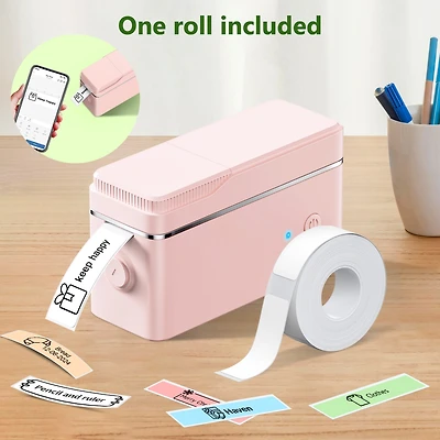 Polono P31S Label Maker Machine with Tape, Portable Thermal Printer, Bluetooth Printer for Organizing Storage Office Home, Sticker Make