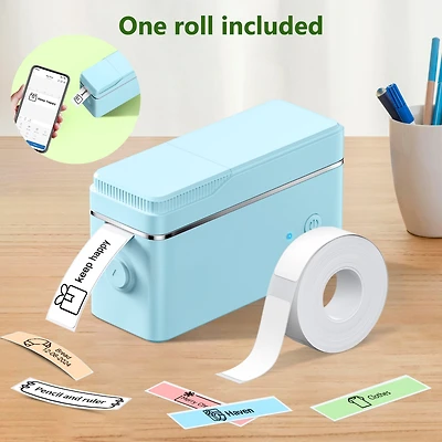 Polono P31S Label Maker Machine with Tape, Portable Thermal Printer, Bluetooth Printer for Organizing Storage Office Home, Sticker Make