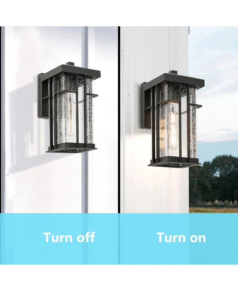 Flynama 1-Light Matte Black Metal not Motion Sensing Outdoor Hardwired Wall Sconce with No Bulbs Included