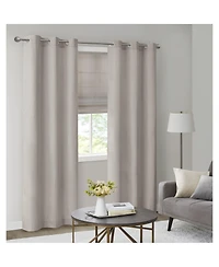 Madison Park Basketweave Room Darkening Cordless Roman Shade, Single Panel for Bedroom, Thermal Insulated Window Blind Treatment for Living Room