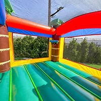 HeroKiddo Safari Bounce House Inflatable for Kids and Adults (with Blower), Commercial Grade, Basketball Hoop, Birthday Party, Rental Quality, Backyar