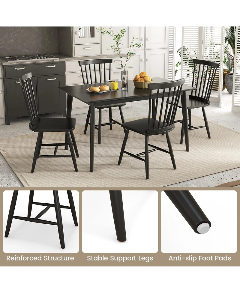 Sugift Set of 2 Windsor Dining Chairs with High Spindle Back