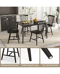 Sugift Set of 2 Windsor Dining Chairs with High Spindle Back