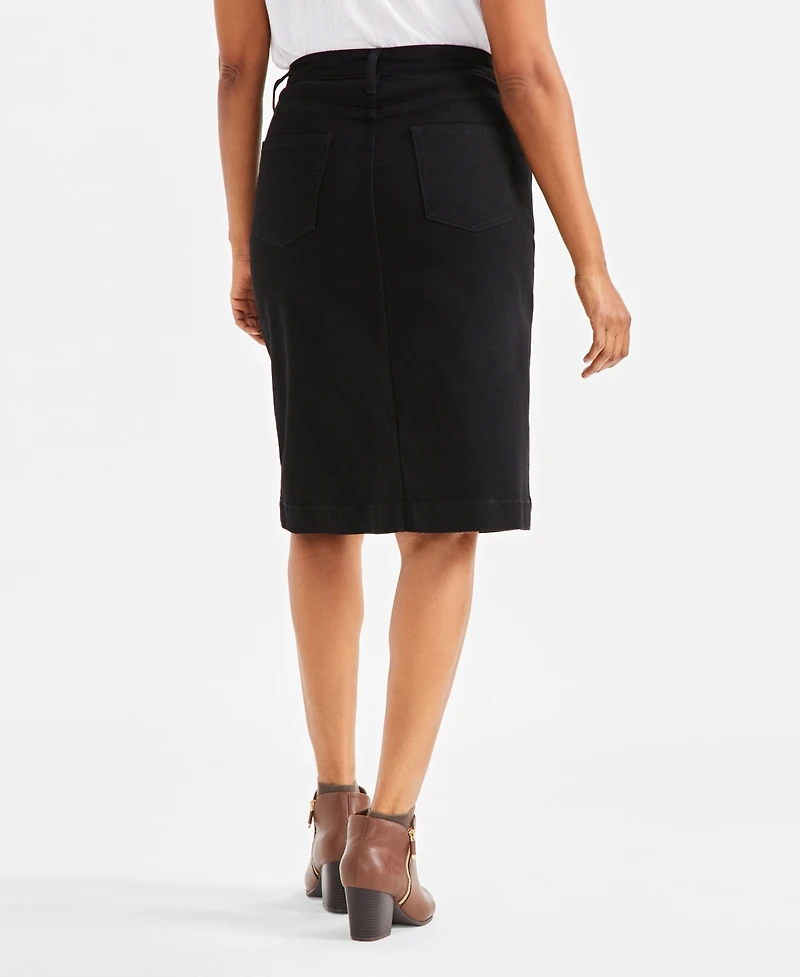 Style & Co Women's Denim Midi Skirt, Exclusively at Macy's
