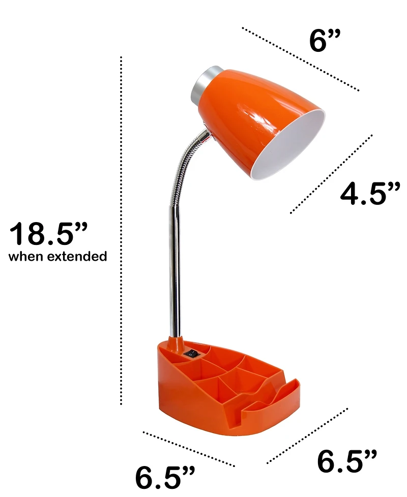 Creekwood Home 18.5" Flexible Gooseneck Organizer Desk Lamp