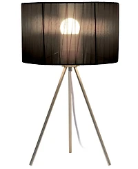 Creekwood Home 19.69" Contemporary Brushed Nickel Pedestal Table Lamp