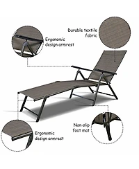 Inolait Set of 2 Adjustable Chaise Lounge Chair with 5 Reclining Positions