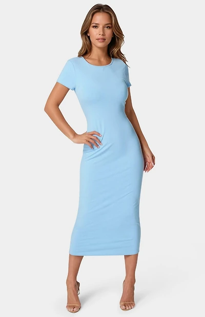 Bebe Women's Rib Maxi T-Shirt Dress