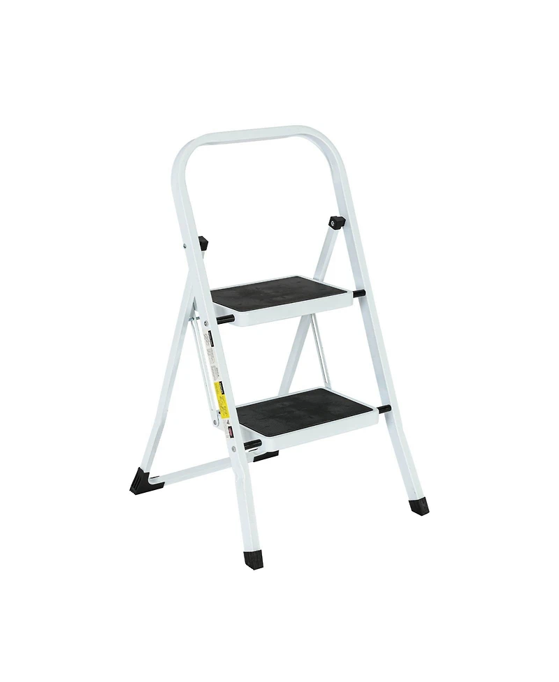 2 Step Ladder Folding Step Stool , Lightweight Step Stools for Adults with Anti-Slip Pedal, Portable Steel Handrails Step Ladder Withstanding 330 lbs
