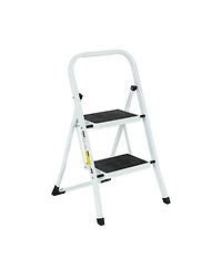 2 Step Ladder Folding Step Stool , Lightweight Step Stools for Adults with Anti-Slip Pedal, Portable Steel Handrails Step Ladder Withstanding 330 lbs