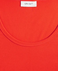 On 34th Women's Scoop-Neck Ribbed Long-Sleeve Top, Created for Macy's