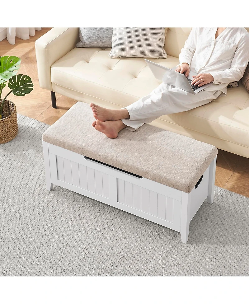 gaomon 42'' Storage Bench - Wooden Toy Chest with Seating and 2 Safety Hinge, Storage Chest Flip-Top Storage Trunk