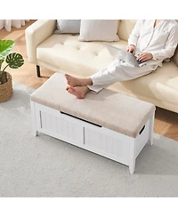 gaomon 42'' Storage Bench - Wooden Toy Chest with Seating and 2 Safety Hinge, Storage Chest Flip-Top Storage Trunk