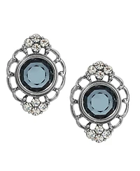 2028 Crystal Filigree Button Earrings