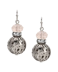 2028 Crystal Accent Filigree Ball Drop Earrings
