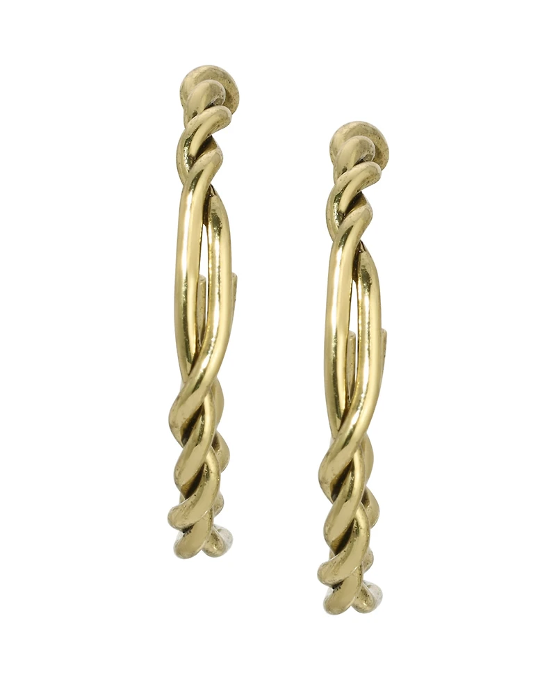 2028 Gold-Tone Twisted Hoop Earrings