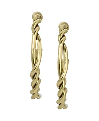2028 Gold-Tone Twisted Hoop Earrings