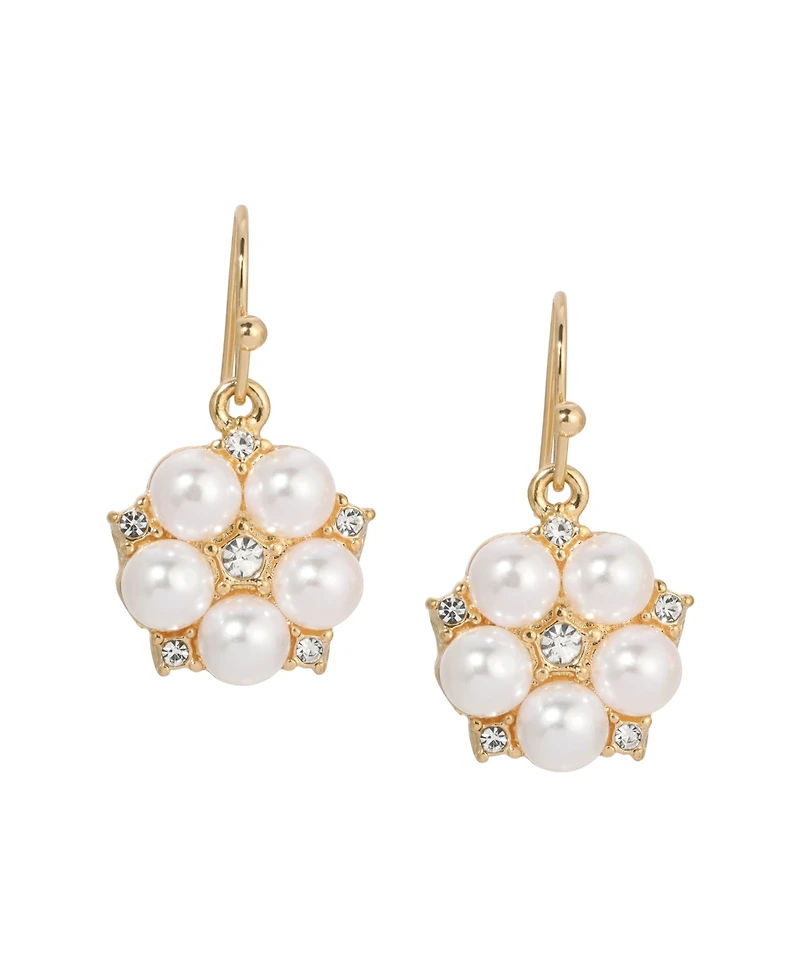 2028 Crystal Accent Flower Drop Earrings