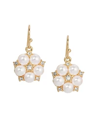 2028 Crystal Accent Flower Drop Earrings