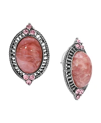 2028 Acrylic Crystal Accent Button Earrings