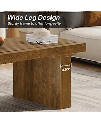 Tribesigns Rectangle Coffee Table: 47.24-Inch Wood Modern Coffee Table Cocktail Table for Living Room, Farmhouse Coffee Table Center Table Tea Table w