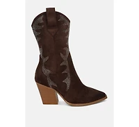 Rag & Co Rambler Rhinestones Embellished Calf Boots