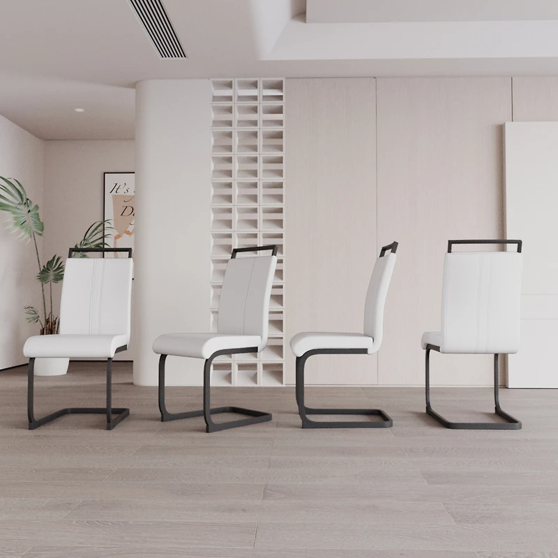 Streamdale Modern Faux Leather Upholstered Dining Chairs (Set of 4)