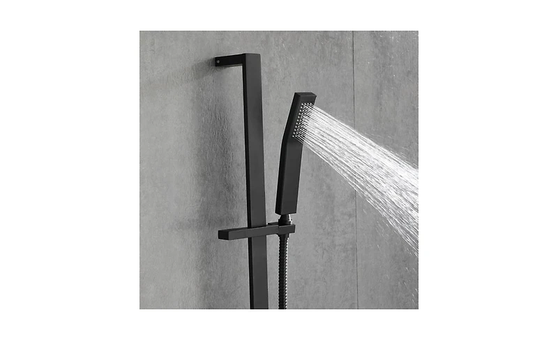 Slickblue Eco-Performance Handheld Shower: Matte Black Shower Head with 28-Inch Slide Bar and 59-Inch Hose