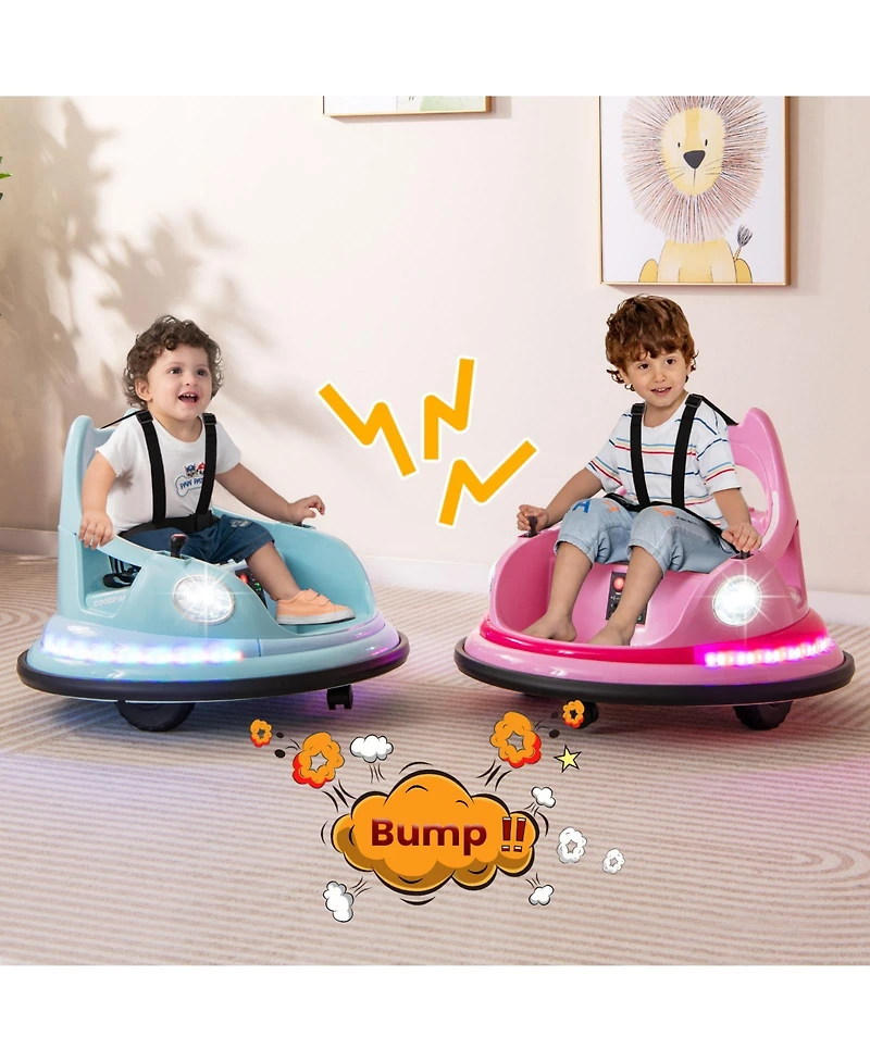 Hongge 12V Kids Ride On Bumper Car with Remote Control and Dual Joysticks