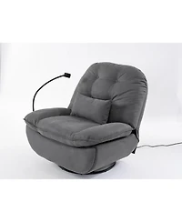 Power Recliner Swivel Glider Usb Charger With Bluetooth Music Player Different Function Sleep Working Game and Leisure Model Grey